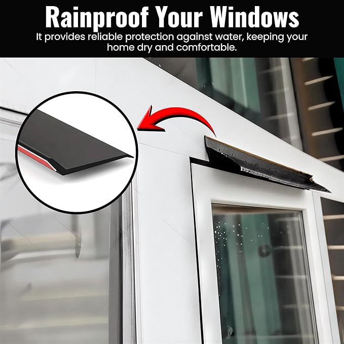 Waterproof Window Weather Bar-Self-Adhesive 135° Angle Seal for Rain Protection-Prevents Leakage for Sliding Doors and Windows (39 Inch (2))
