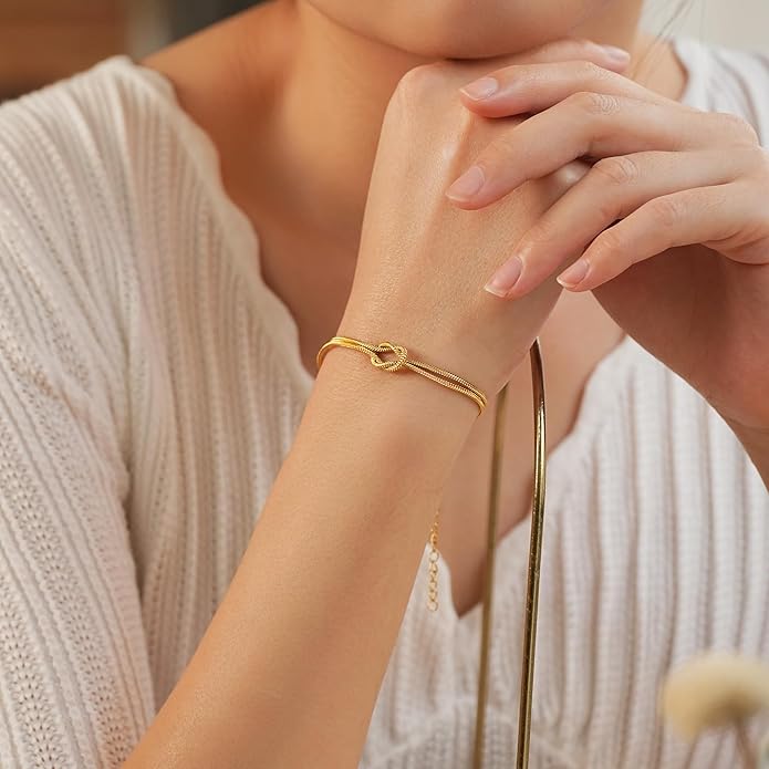 Tarsus Love Knot Daughter Bracelet, Daughter Birthday Valentines Mothers Day Christmas Jewelry Gifts for Women Teens Adults