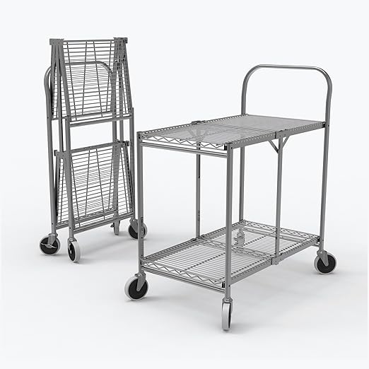 FSE 373-WSCC-2 Two-Shelf Collapsible Wire Utility Cart