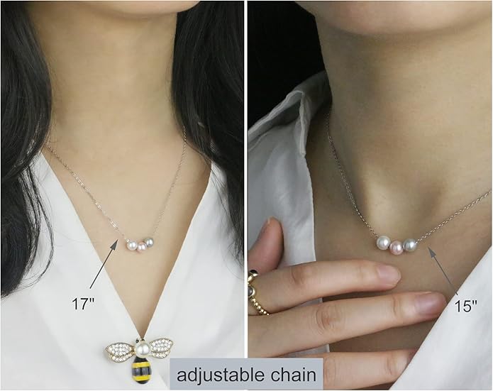 Sereney S925 Sterling Silver Grandma Necklace as Mothers Day Gifts for New Grandma, 3 Circles Grandmother Granddaughter Jewelry for Mom Nana, 3 Sterling Silver Pearl Jewelry as New Grandmother Gifts