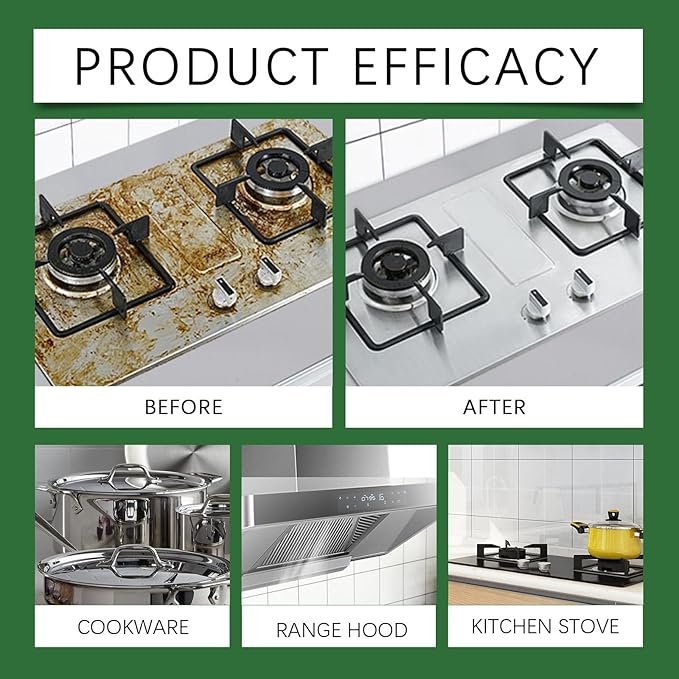 Kitchen Cleaner Remover Spray, Heavy-Duty Kitchen Degreaser Foam Enzyme Cleaner, Multifunctional Kit-chen Appliance Cleaner Spray, Electrolyzed Ion Degreaser for Stove, Oven, Range Hood (3)