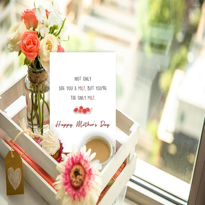 Ziwenhu Funny Milf Mother's Day Card for Wife, Naughty Mother's Day Cards from Husband,The Only Milf,Mothers Day Gift Idea for Women