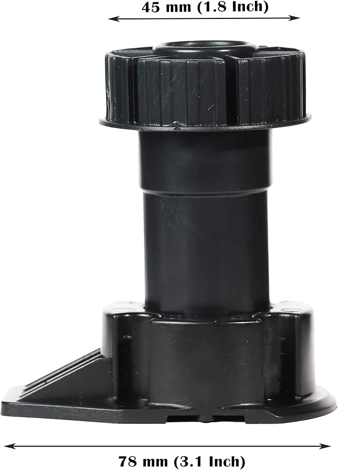 Berta 48-Pack, Cabinet Leveler Legs-330 lb Capacity, Leg-Adjusts from 3 1/7" - 4 3/10" (80-110 mm) (80-110 mm, 48 Pieces)
