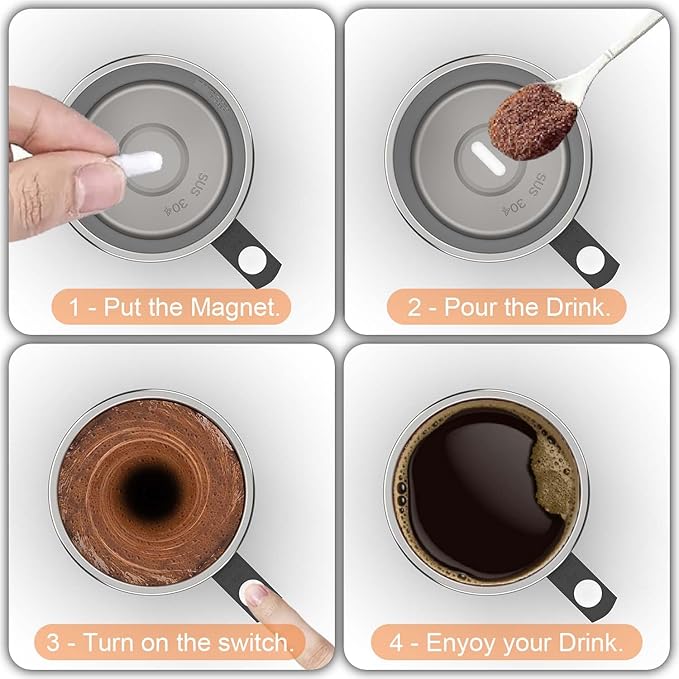 CYANLUX Self Stirring Mug, Rechargeable Automatic Magnetic Electric Coffee Mug, Rotating Mixing Cup, To Stir Coffee, Chocolate, Milk, Protein,Cocoa, Great For Home Office Travel School (Black)
