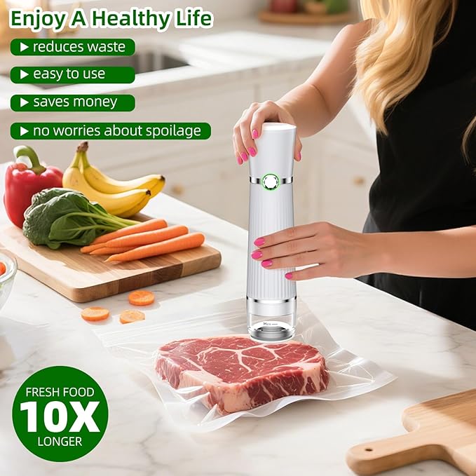 30-Piece Pack of Vacuum Sealer Bags with Air Valves (Food Grade) Reusable Vacuum Sealer Bags for Food (10 Large + 10 Medium + 10 Small) BPA-Free–Odor-Resistant