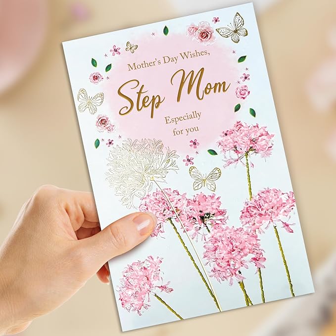Happy Mothers Day Card Gifts for Stepmother，Stepmom Mother's Day Card, Stepmom Appreciation Card