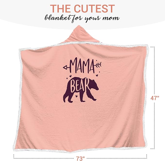 Vprintes Mama Pink Wearable Blanket Hoodie -Mothers Day Gifts for Wife Birthday Gifts for Mom from Daughter Son - Wife Birthday Gifts, Gifts for Wife from Husband