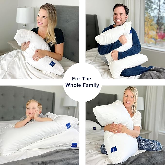 ACCURATEX Hybrid Pillow for Sleeping, Adjustable Shredded Memory Foam Pillow Core with Fluffy Down Alternative Fill Removable Cotton Cover,for Side,Back,Stomach Sleepers,King Size, 1 Pack