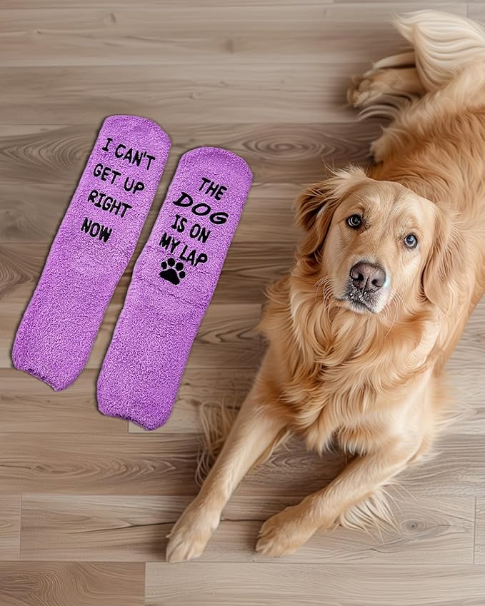 Mothers Day Gifts for Mom Wife Grandma Daughter, Gifts for New Mom Sister, Anniversary, Christmas Gift for Women Mom Dog Lovers, Valentines Day for Her Women, Funny Fuzzy Slipper Socks.