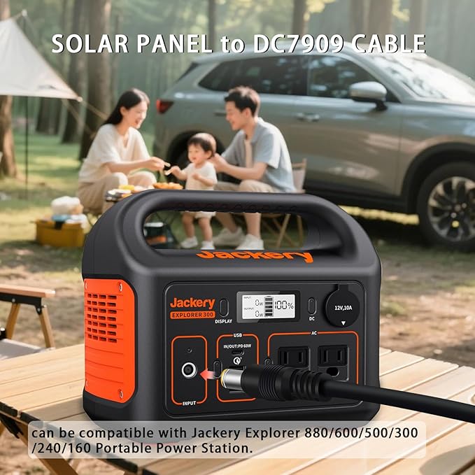 COMeap 16.4FT/5M Solar Panel Adapter for Jackery, Compatible with MC-4 to DC 8mm Extension Cable with DC7909 to DC8020/DC5525 Connector for GZ Yeti Jackery Bluetti Solar Power Station 12AWG