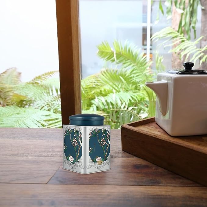 BESPORTBLE Tea Tin Canister with Double Lids: Chinese Style Vintage Metal Box for Loose Leaf Set - Small Storage Canisters for Food Coffee & Green Tea Accessories