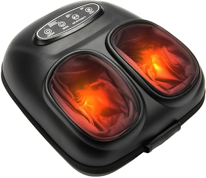 LINGTENG Foot Massager, Heated Foot Massager, Foot Massage with 3 Modes, 3 Intensity Levels, 15-Min Timer, Birthday Gifts for Women Men, Mothers Day Gifts, Size up to 13"