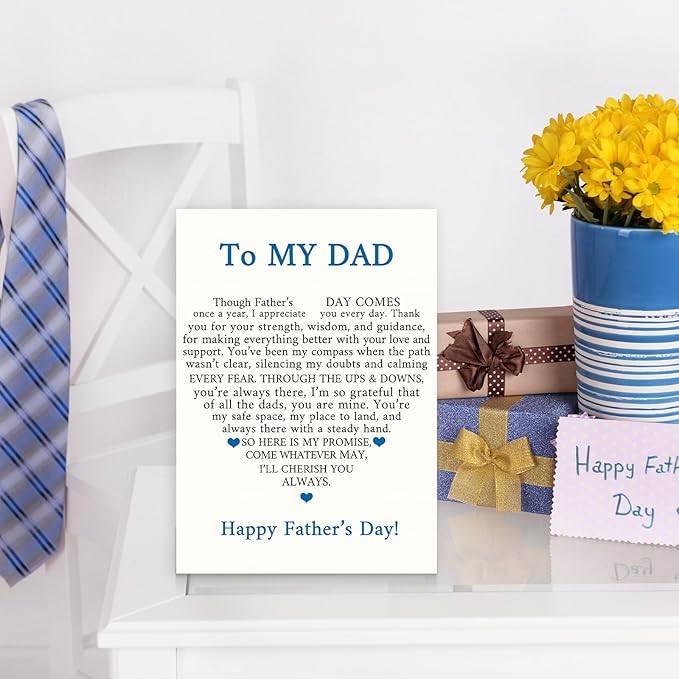 FANCYLUCKY Funny Fathers Day Card for Dad, Happy Father’s Day Card Gifts from Daughter Son, Heartfelt Love Card for Father