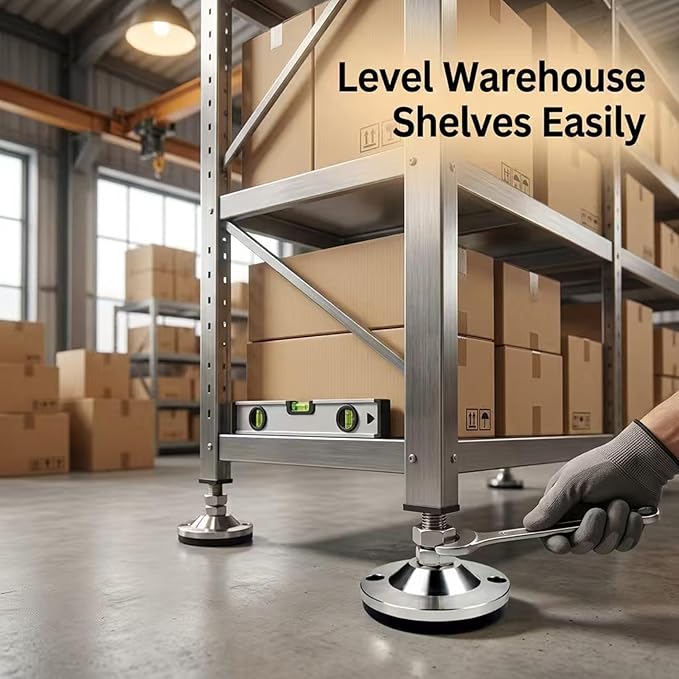 Extra Heavy Duty Adjustable Leveling Feet, Machine Leveling Feet Anti-Slip Shock Absorption 6600 lb Capacity, 2 Pcs Black (M20 Thread),Bolt-Down Base for Industrial Workbench Machinery,D120xM20xH200