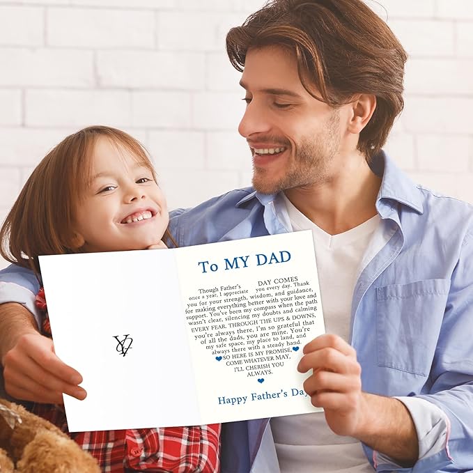 FANCYLUCKY Funny Fathers Day Card for Dad, Happy Father’s Day Card Gifts from Daughter Son, Heartfelt Love Card for Father