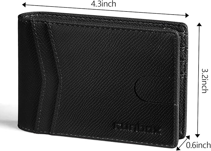 RUNBOX Wallet for Men Slim Rfid Leather 2 ID Window With Gift Box | Slim, Rfid, 2 ID Window, With Gift Box, Slim, Rfid