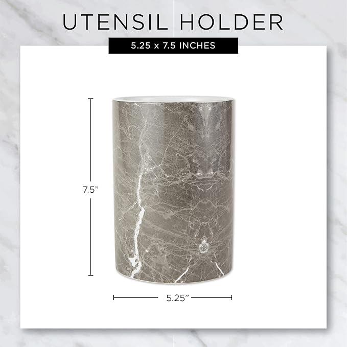 DII Kitchen Accessories Retro Collection Ceramics, Utensil Holder, Gray