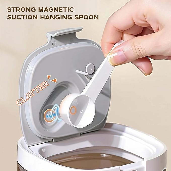 Airtight Coffee Canister, 8oz Coffee Storage Container with Scoop, Kitchen Food Storage Jar for Grounds Coffee, Beans, Tea, Sugar, Flour, Cereal, 800ml