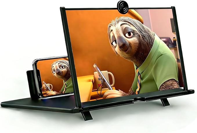 18Inch Phone Screen Magnifier, Pull-Out Type Big Screen Magnifier for Cell Phone, Portable Mobile Phone Amplifier for Watching Video and Shows