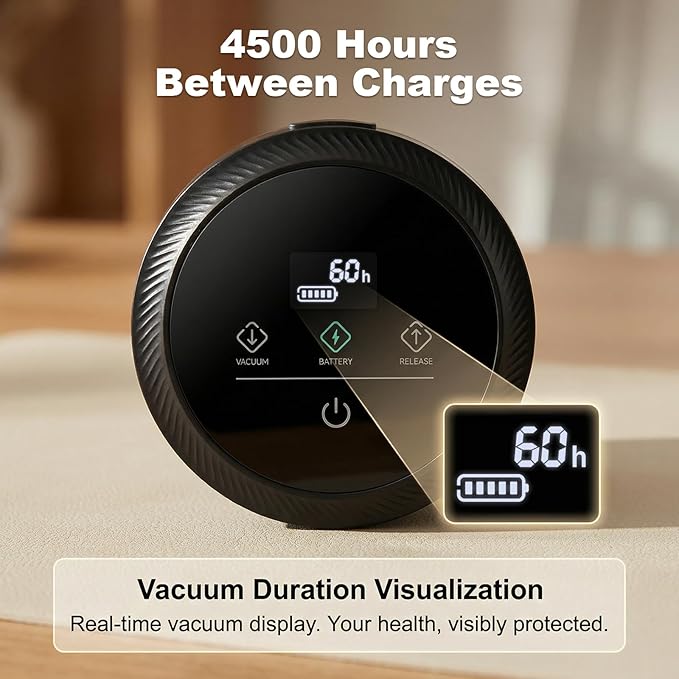Vacuum Coffee Canister, Airtight Coffee Container with Graduated Scale and Vacuum Duration Display. Features Transparent Borosilicate Glass Construction and a 1.6L Large Capacity