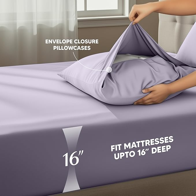 Utopia Bedding Twin XL Sheet Set – 3 Piece Bed Sheets for Twin XL Size Bed, Soft and Breathable Microfiber, Includes 1 Fitted Sheet, 1 Flat Sheet and 1 Pillowcase – Oeko Tex (Lavender)