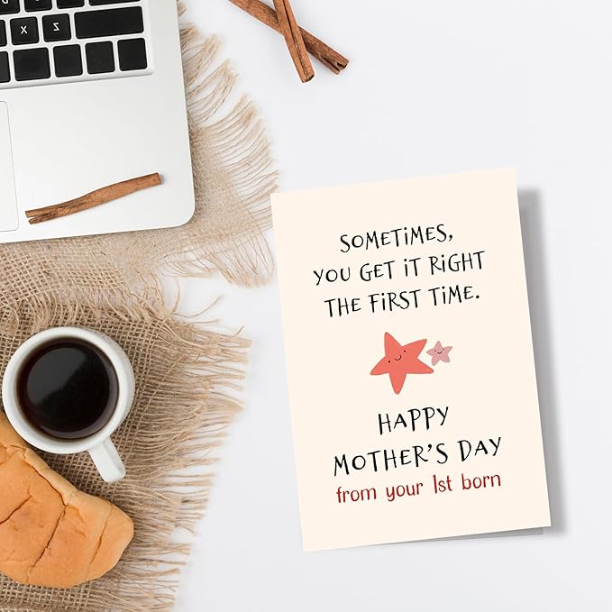 Spercy Funny Mother's Day Card from First Born, Funny Mothers Day Card From The Oldest Child, Sarcastic Mothers Day Gift from Daughter Son