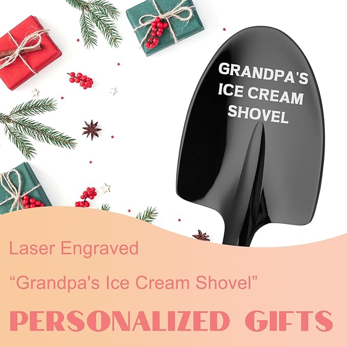 Grandpa Christmas Gifts Grandpa's Ice Cream Shovel Spoon, Unique Funny Gifts for Grandpa