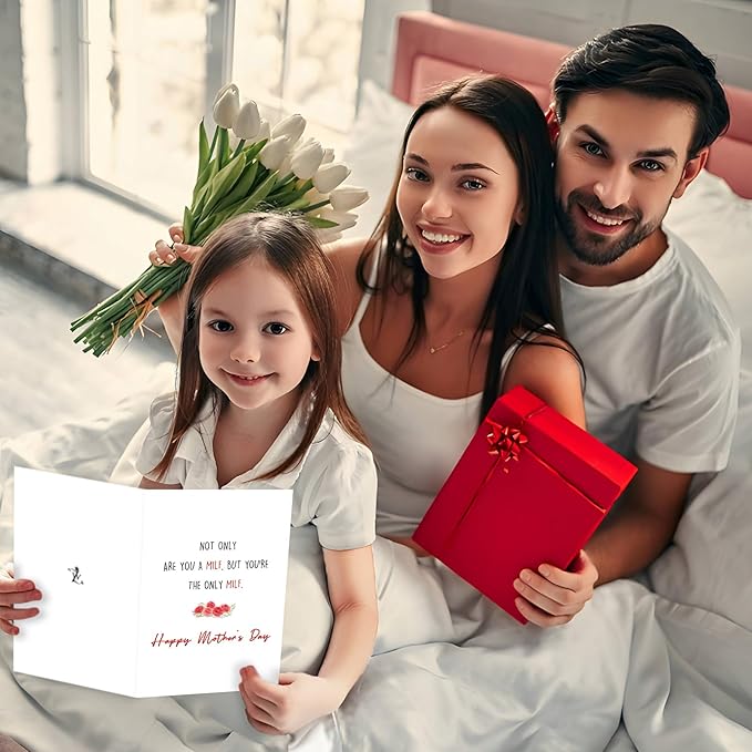 Ziwenhu Funny Milf Mother's Day Card for Wife, Naughty Mother's Day Cards from Husband,The Only Milf,Mothers Day Gift Idea for Women