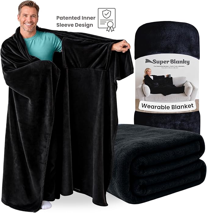 Super Blanky Wearable Blankets for Women, Adult Wearable Blanket Men, Mother's Day Gifts for Her, Wife Birthday Gift Ideas