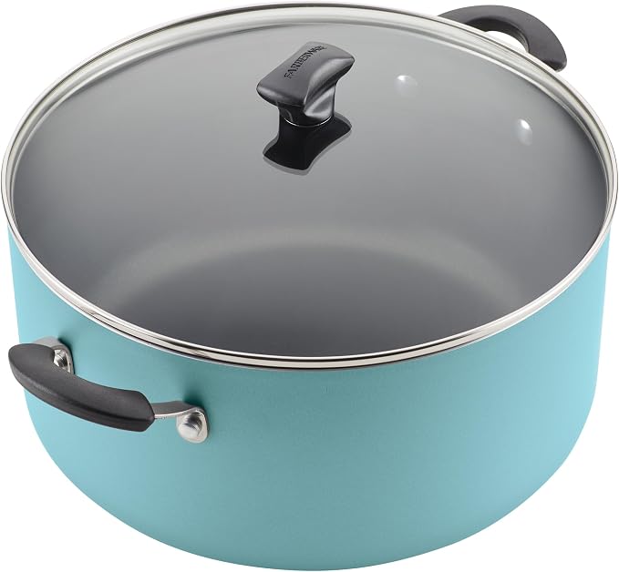 Farberware Cookware Nonstick Stockpot with Lid, 10.5 Quart, Aqua