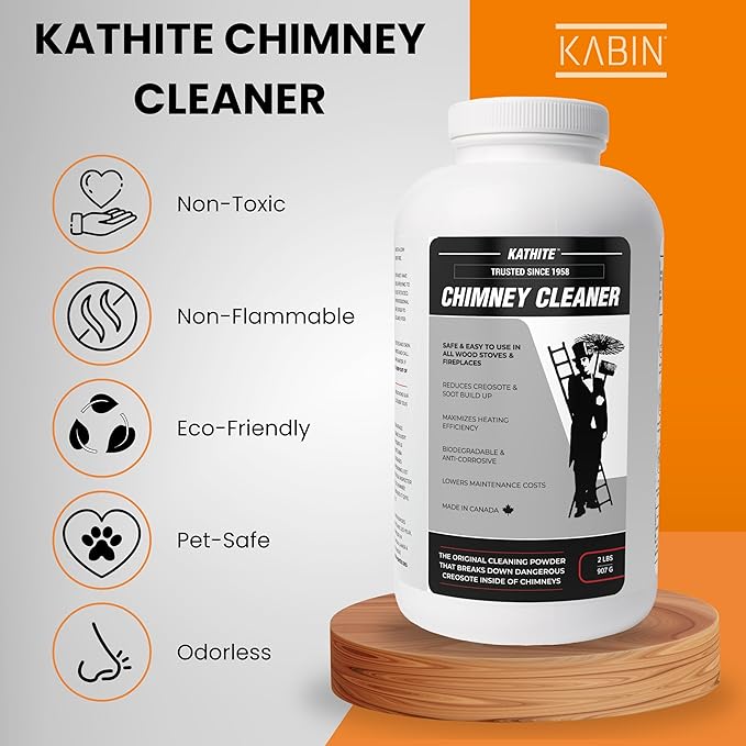 KABIN Kathite Chimney Sweep Cleaner 4LB - Fireplace Chimney Cleaning Kit - Soot Creosote Remover for Wood Stoves - Creosote Destroyer Better Than Fire Logs - Fireplace Cleaner Made in Canada