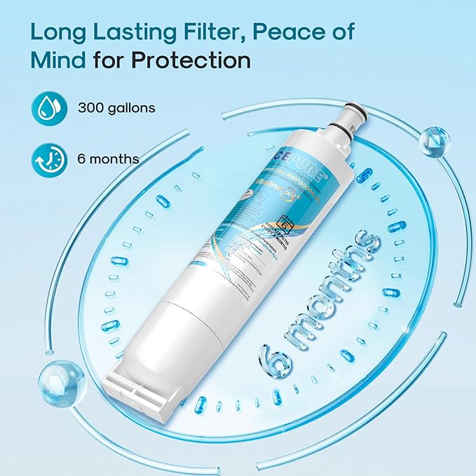 ICEPURE Alkaline 4396508 Refrigerator Water Filter Replacement for EDR5RXD1, EveryDrop Filter 5, Whirlpool 4396510, 4392857, 4396547, 9085, NL300, LC400V, PNL240V, WF-NLC240V WF285, Enhances PH, 1Pack