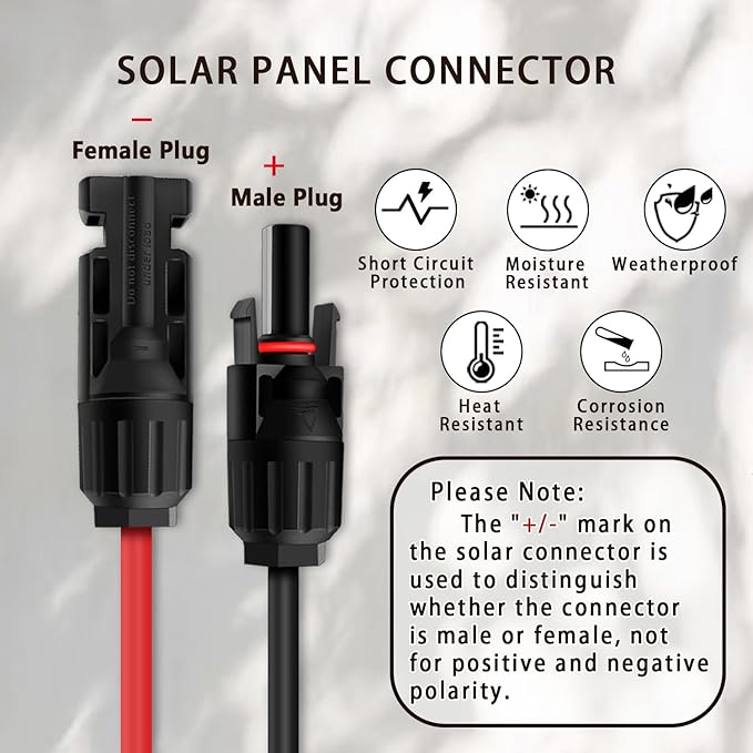 COMeap 30FT 9M Solar Panel Adapter for Jackery, Compatible with MC-4 to DC 8mm Extension Cable with DC7909 to DC8020/DC5525 Connector for GZ Yeti Jackery Bluetti Solar Power Station 12AWG