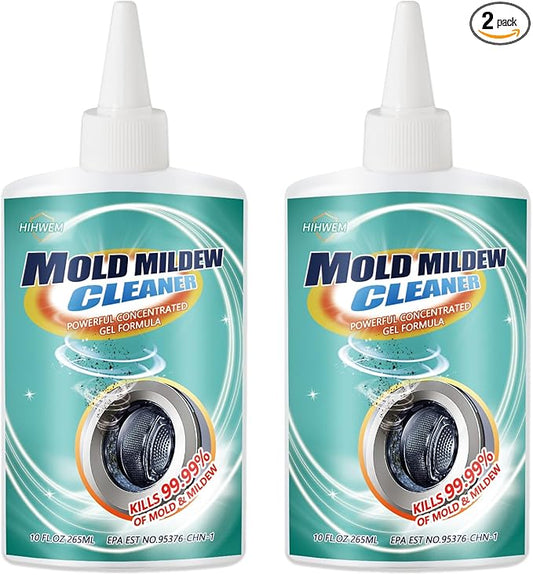 HIHWEM Mold Remover Gel,Household Mold Cleaner for Washing Machine,Refrigerator Strips,Grout Cleaner Best for Home Sink,Kitchen,Showers(2-Pack)