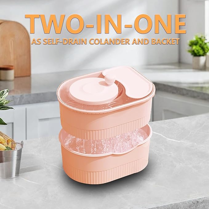 Fruit Cleaner Spinner, Large Fruit Washer Spinner, Fruit Cleaner Spinner with Fruit Washer Bowl and Brush, Vegetable Fruit Spinner Washer,Fruit and Vegetable Scrubber