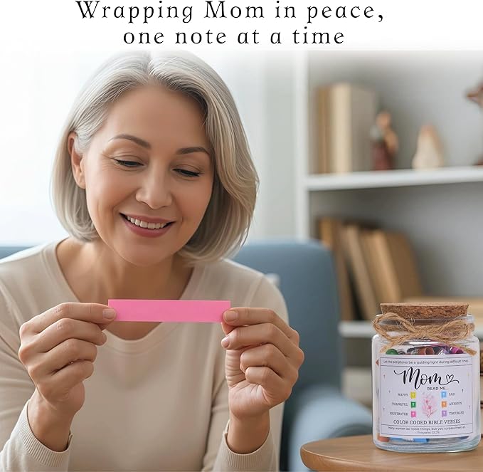 SOLMAY Mothers Day Gifts for Mom — Bible Verse Jar Scripture Jar with Read Me When Christian Affirmation Cards, Religious Birthday Gifts for Mom Women Wife Grandma from Son