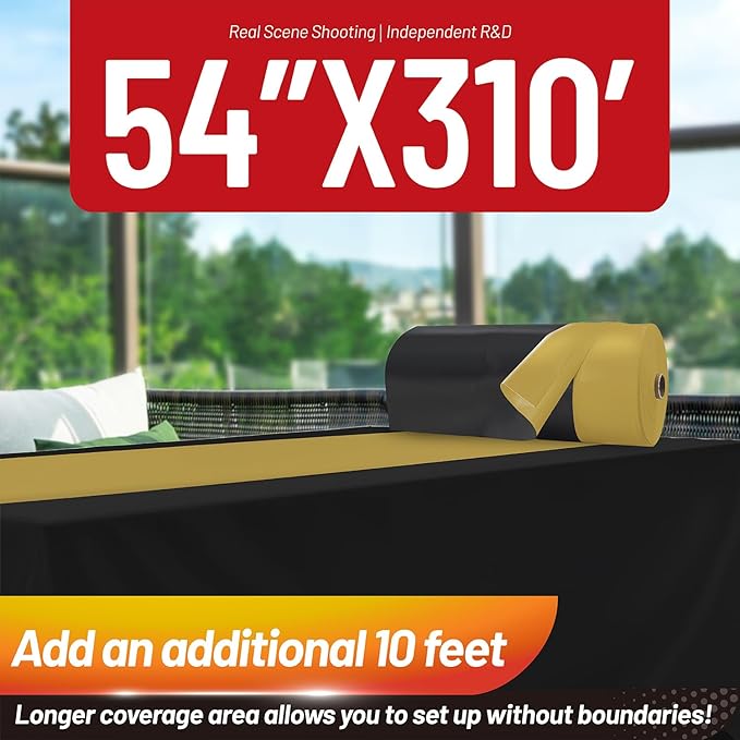 Plastic Table Cloth, 310 Ft X 54 In Disposable Tablecloth Black and Gold Tablecloth Premium PEVA Plastic Table Cloth Disposable with Any Cut Sliding Cutters for Picnics, Parties, Birthdays, Festivals