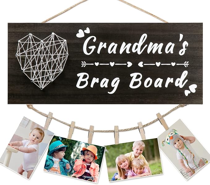 Yunfan for Grandma Grandma's Brag Board from Granddaughter Grandson Grandkids Picture Frame Photo Holder Birthday Christmas Thanksgiving Valentines Gifts