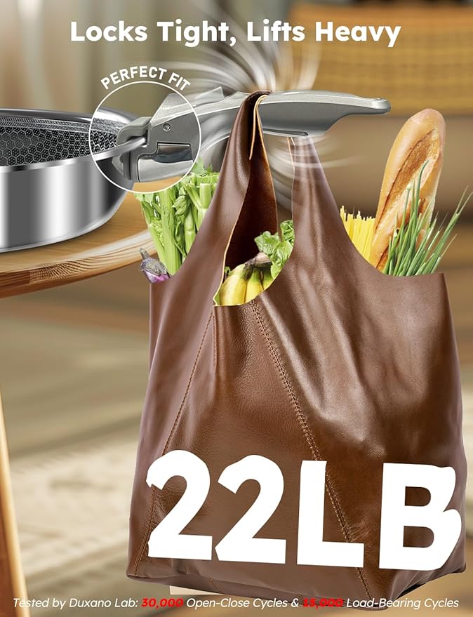 Pro DUXANO 12PC Pots and Pans Set&Hybrid 3-Ply Stainless Steel Skillet, High Heat Sear&Fry, 2-Layer Ceramic Nonstick Induction Cookware, 9H Scratch-Resistant&Anti-Warp,PFAS Free,All Cooktop/Dishwasher