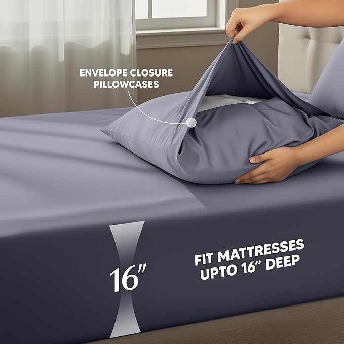 Utopia Bedding Full Size Sheet Set – 4 Piece Bed Sheets, Soft and Breathable Microfiber, Includes 1 Fitted Sheet, 1 Flat Sheet and 2 Pillowcases – Oeko Tex (Grey)