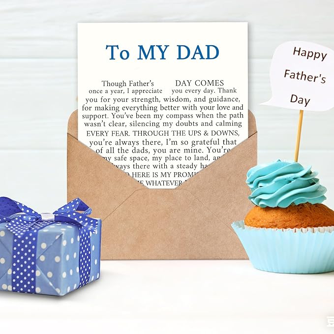FANCYLUCKY Funny Fathers Day Card for Dad, Happy Father’s Day Card Gifts from Daughter Son, Heartfelt Love Card for Father
