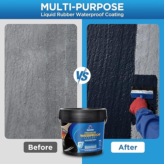 Waterproof Sealant Black Waterproof Coating 35oz Leak Repair Coating for Flat, Metal, Roofs, Foundations, Gutters, Indoor & Outdoor Walls, Bathroom, Kitchen, Garden Leak Liquid Sealant