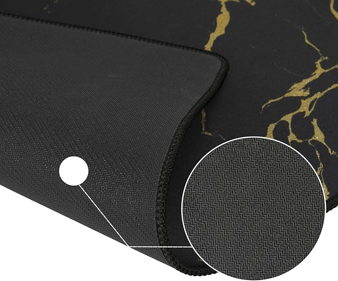 SHACOS Coffee Mat 2 Pack 12x19 Inch Absorbent Non Slip Rubber Bar Accessories Coffee Maker Mat for Countertop Dish Drying Mat Heat Resistant, Golden Marble