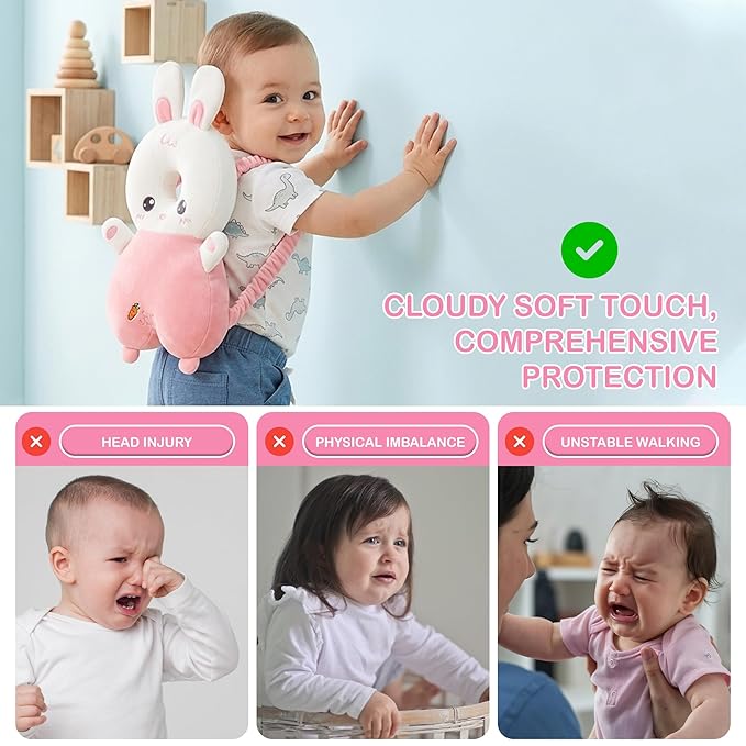 Baby Head Protection Pillow Backpack – Anti-Fall Cushion for Toddlers | Breathable, Shock-Absorbing Infant Safety Head Guard with Adjustable Straps