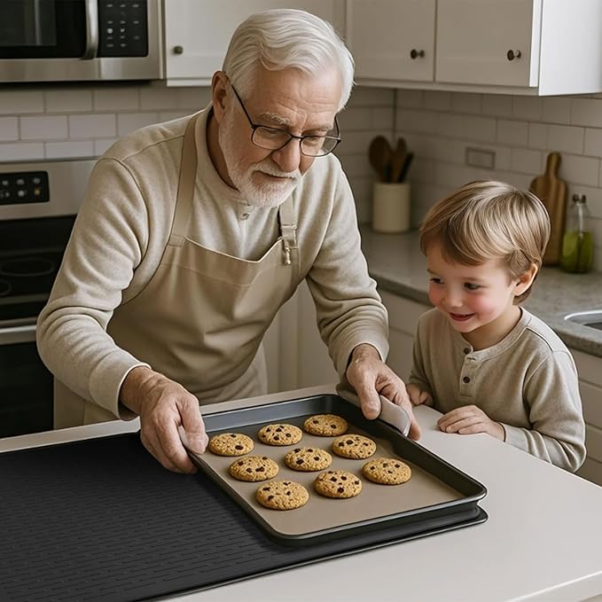 Stove Top Cover for Electric Stove - Food Grade Ceramic Stove top Cover, Silicone XXL Dish Drying Mat, Glass Cooktop Covers, Flat RV Range top Mats (Black Thickened,28x20)