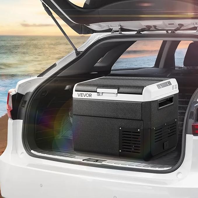 VEVOR 12 Volt Car Refrigerator, 31.7QT/30L Car Fridge, Portable Electric Freezer with -4℉ to 68℉ Adjustable Temp, 12/24V DC and 100-240V AC Compressor Cooler for Outdoor, Camping, RV