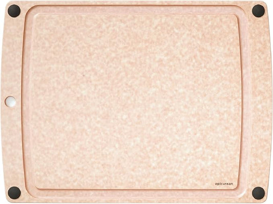 Epicurean All-In-One Cutting Board with Non-Slip Feet and Juice Groove - Non-toxic, Dishwasher Safe,Made in the USA, 19.5" x 14.5", Natural