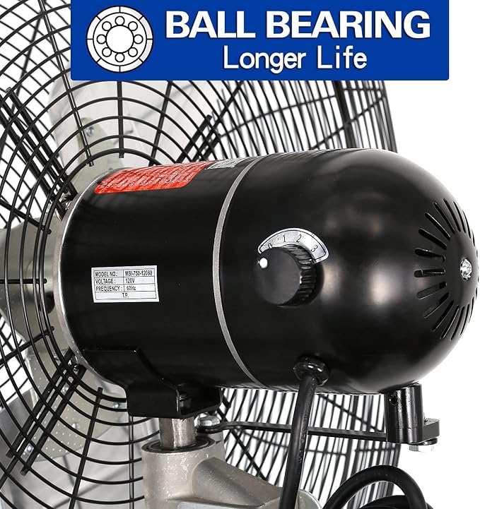 BILT HARD 30" High-Velocity Pedestal Fan with 3 Speeds, 8900 CFM Heavy Duty Industrial Stand Fan with Adjustable Height & Metal Aluminum Blades for Commercial, Shop, Garage, 2 Pack