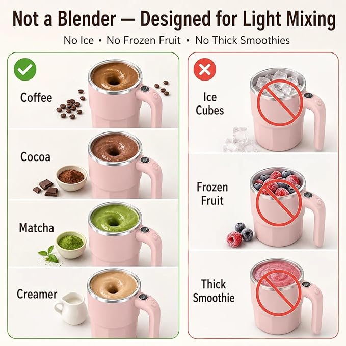 Self Stirring Coffee Mug, 12oz Rechargeable Magnetic Mixing Cup with Temperature Display, 316 Stainless Steel Electric Stirring Cup with Lid & Handle for Coffee, Cocoa, Matcha, Creamer, Mushroom Coffe