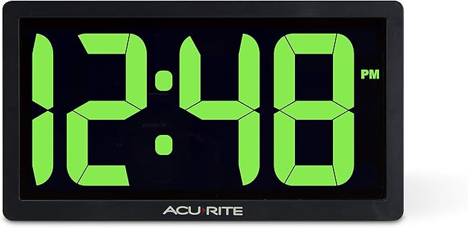 AcuRite Digital Clock, 10-Inch / Green
